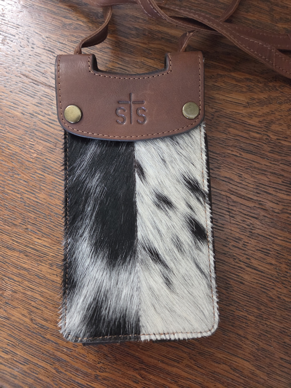 STS Ranchwear Brown Leather Card Organizer Crossbody